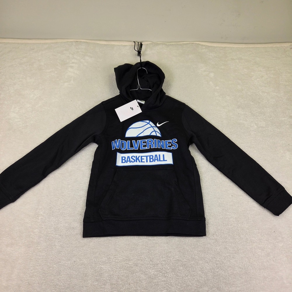 Nike Boys Wolverines Basketball Training Hoodie Black CJ1773-010 Size M